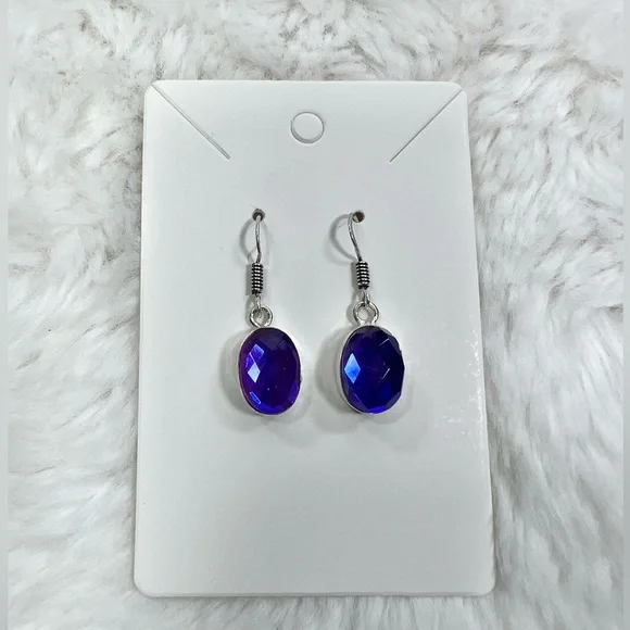 🟣 Rainbow Fire 🌈🔥 Topaz 925 Large Necklace & Earring Set - Picture 5 of 7